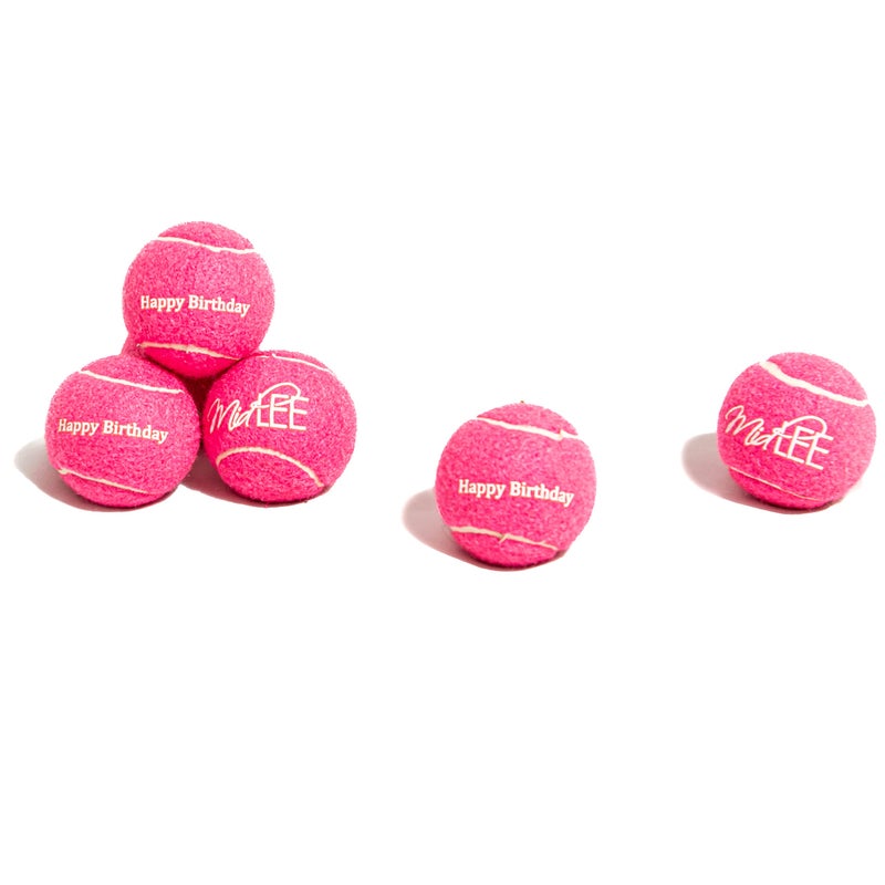 Midlee Happy Birthday Dog Tennis Balls (6 Pack) (Regular, Pink) - Image 4